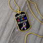 Father of an Autism Warrior Necklace Military Chain (Silver) / No Jewelry Giftinum