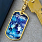 Gemini Keychain Dog Tag with Swivel Keychain (Steel) / No Jewelry Giftinum