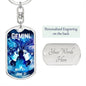 Gemini Keychain Dog Tag with Swivel Keychain (Steel) / Yes Jewelry Giftinum