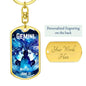 Gemini Keychain Dog Tag with Swivel Keychain (Gold) / Yes Jewelry Giftinum
