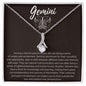 Gemini Zodiac Birthday Necklace 14K White Gold Finish / Standard Box Jewelry Giftinum