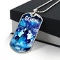 Gemini Zodiac Dog Tag Necklace Military Chain (Silver) / No Jewelry Giftinum