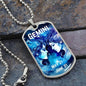 Gemini Zodiac Dog Tag Necklace Military Chain (Silver) / No Jewelry Giftinum