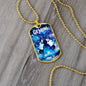 Gemini Zodiac Dog Tag Necklace Military Chain (Silver) / No Jewelry Giftinum