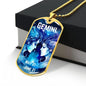 Gemini Zodiac Dog Tag Necklace Military Chain (Silver) / No Jewelry Giftinum