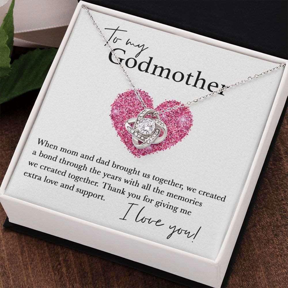 Godmother Necklace - Brought us Together 14K White Gold Finish / Two-Toned Box Jewelry Giftinum