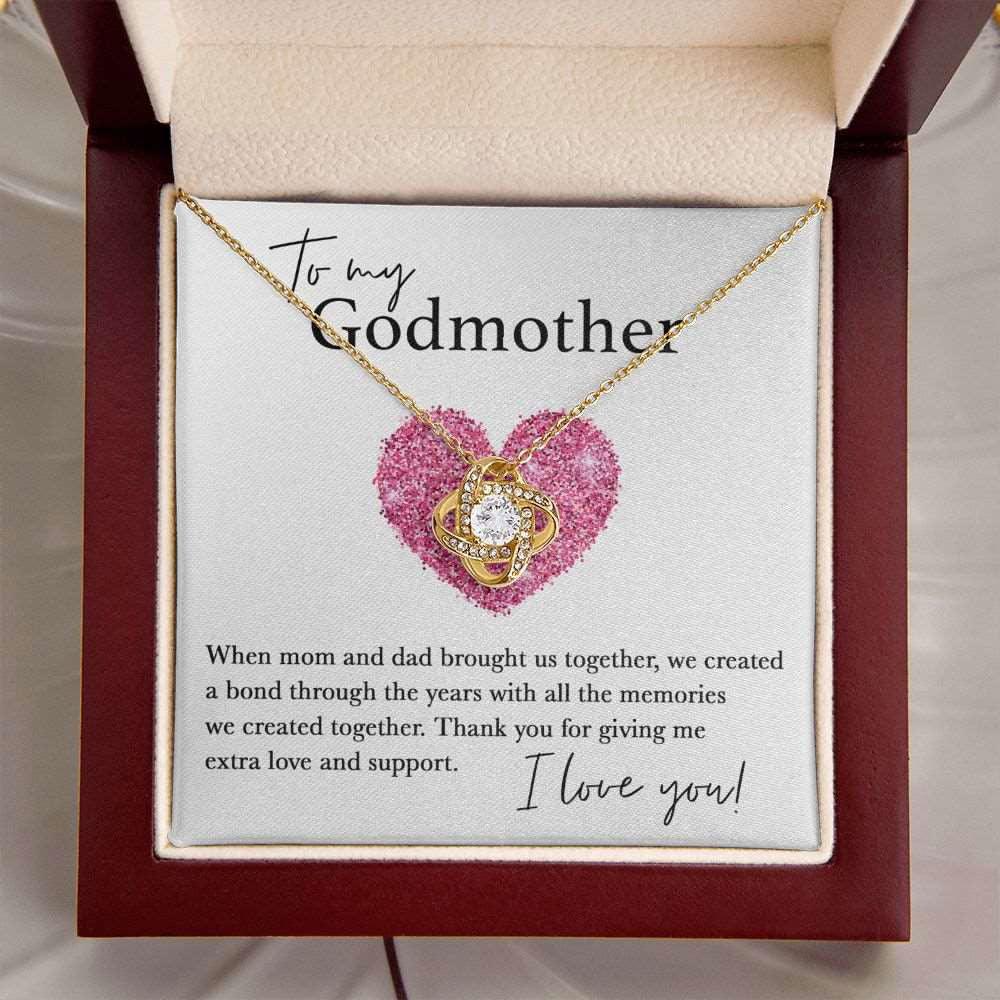 Godmother Necklace - Brought us Together 18K Yellow Gold Finish / Luxury w/LED Box Jewelry Giftinum