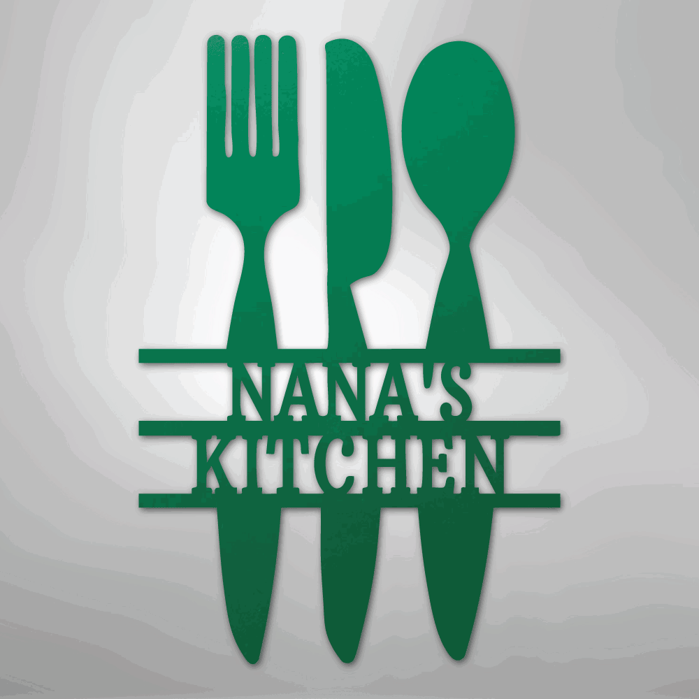 Kitchen Utensil Monogram - Steel Sign - Giftinum