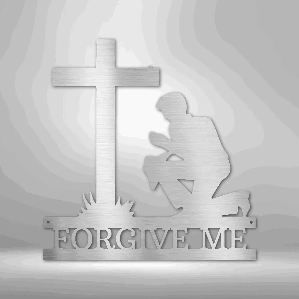 Kneeling Man Monogram - Steel Sign - Giftinum