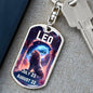 Leo Keychain Dog Tag with Swivel Keychain (Steel) / No Jewelry Giftinum