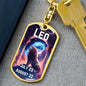 Leo Keychain Dog Tag with Swivel Keychain (Gold) / No Jewelry Giftinum