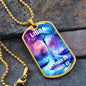 Libra Zodiac Dog Tag Necklace Military Chain (Silver) / No Jewelry Giftinum