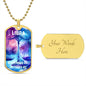 Libra Zodiac Dog Tag Necklace Military Chain (Gold) / Yes Jewelry Giftinum