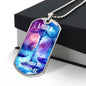 Libra Zodiac Dog Tag Necklace Military Chain (Silver) / No Jewelry Giftinum