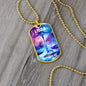 Libra Zodiac Dog Tag Necklace Military Chain (Gold) / No Jewelry Giftinum