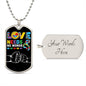 Love needs no words - Autism Awareness Necklace Military Chain (Silver) / Yes Jewelry Giftinum