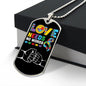 Love needs no words - Autism Awareness Necklace Military Chain (Silver) / No Jewelry Giftinum