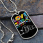 Love needs no words - Autism Awareness Necklace Military Chain (Silver) / No Jewelry Giftinum