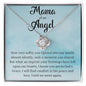 Mama of an Angel Love Knot Necklace - How very softly you tiptoed into our World 14K White Gold Finish / Two-Toned Box Jewelry Giftinum