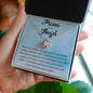Mama of an Angel Love Knot Necklace - How very softly you tiptoed into our World 14K White Gold Finish / Two-Toned Box Jewelry Giftinum