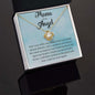Mama of an Angel Love Knot Necklace - How very softly you tiptoed into our World 14K White Gold Finish / Two-Toned Box Jewelry Giftinum