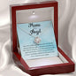 Mama of an Angel Love Knot Necklace - How very softly you tiptoed into our World 14K White Gold Finish / Two-Toned Box Jewelry Giftinum