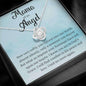 Mama of an Angel Love Knot Necklace - How very softly you tiptoed into our World 14K White Gold Finish / Two-Toned Box Jewelry Giftinum