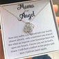 Mama of an Angel Love Knot Necklace - How very softly you tiptoed into our world 14K White Gold Finish / Two-Toned Jewelry Giftinum