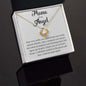 Mama of an Angel Love Knot Necklace - How very softly you tiptoed into our world 14K White Gold Finish / Two-Toned Jewelry Giftinum
