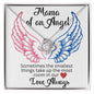 Mama of an Angel Love Knot Necklace - Sometimes the smallest things 14K White Gold Finish / Two-Toned Box Jewelry Giftinum