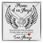 Mama of an Angel Love Knot Necklace - Sometimes the smallest things 14K White Gold Finish / Two-Toned Box Jewelry Giftinum
