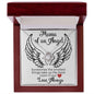 Mama of an Angel Love Knot Necklace - Sometimes the smallest things 14K White Gold Finish / Luxury Box w/LED Jewelry Giftinum