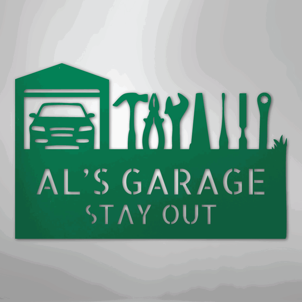 Master Of The Garage Monogram - Steel Sign - Giftinum