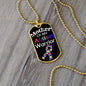 Mother of an Autism Warrior Necklace Military Chain (Gold) / No Jewelry Giftinum