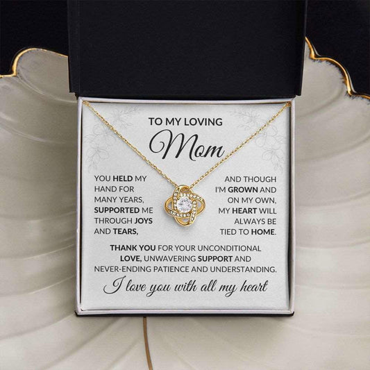 My Loving Mom Necklace - You held my hand for many years 18K Yellow Gold Finish / Two-Toned Box Jewelry Giftinum