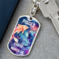 Pisces Keychain Dog Tag with Swivel Keychain (Steel) / No Jewelry Giftinum