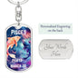 Pisces Keychain Dog Tag with Swivel Keychain (Steel) / Yes Jewelry Giftinum