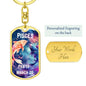 Pisces Keychain Dog Tag with Swivel Keychain (Gold) / Yes Jewelry Giftinum