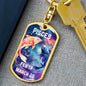 Pisces Keychain Dog Tag with Swivel Keychain (Gold) / No Jewelry Giftinum