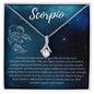 Scorpio Zodiac Birthday Necklace 14K White Gold Finish / Standard Box Jewelry Giftinum