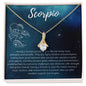 Scorpio Zodiac Birthday Necklace 18K Yellow Gold Finish / Standard Box Jewelry Giftinum