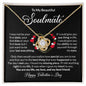 Soulmate Valentines Necklace - I may not be your first kiss 14K White Gold Finish / Two-Toned Box Jewelry Giftinum