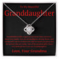 To Granddaughter from Grandma Love Knot Necklace - Grandchildren fills a space in our hearts 14K White Gold Finish / Two-Toned Jewelry Giftinum