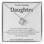 To My Amazing Daughter Love Knot Necklace - You are my beautiful daughter 14K White Gold Finish / Two-Toned Box Jewelry Giftinum
