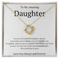 To My Amazing Daughter Love Knot Necklace - You are my beautiful daughter 18K Yellow Gold Finish / Two-Toned Box Jewelry Giftinum
