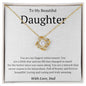 To My Beautiful Daughter From Dad Love Knot Necklace - You are my biggest achievement 18K Yellow Gold Finish / Two-Toned Box Jewelry Giftinum
