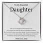 To My Beautiful Daughter From Dad Love Knot Necklace - You are my biggest achievement 14K White Gold Finish / Two-Toned Box Jewelry Giftinum