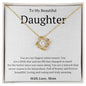 To My Beautiful Daughter From Mom Love Knot Necklace - You are my biggest achievement 18K Yellow Gold Finish / Two-Toned Box Jewelry Giftinum