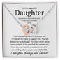 To My Beautiful Daughter Interlocking Necklace - I will always be there Polished Stainless Steel & Rose Gold Finish / Two-Toned Box Jewelry Giftinum