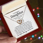 To My Beautiful Daughter Interlocking Necklace - I will always be there Polished Stainless Steel & Rose Gold Finish / Two-Toned Box Jewelry Giftinum
